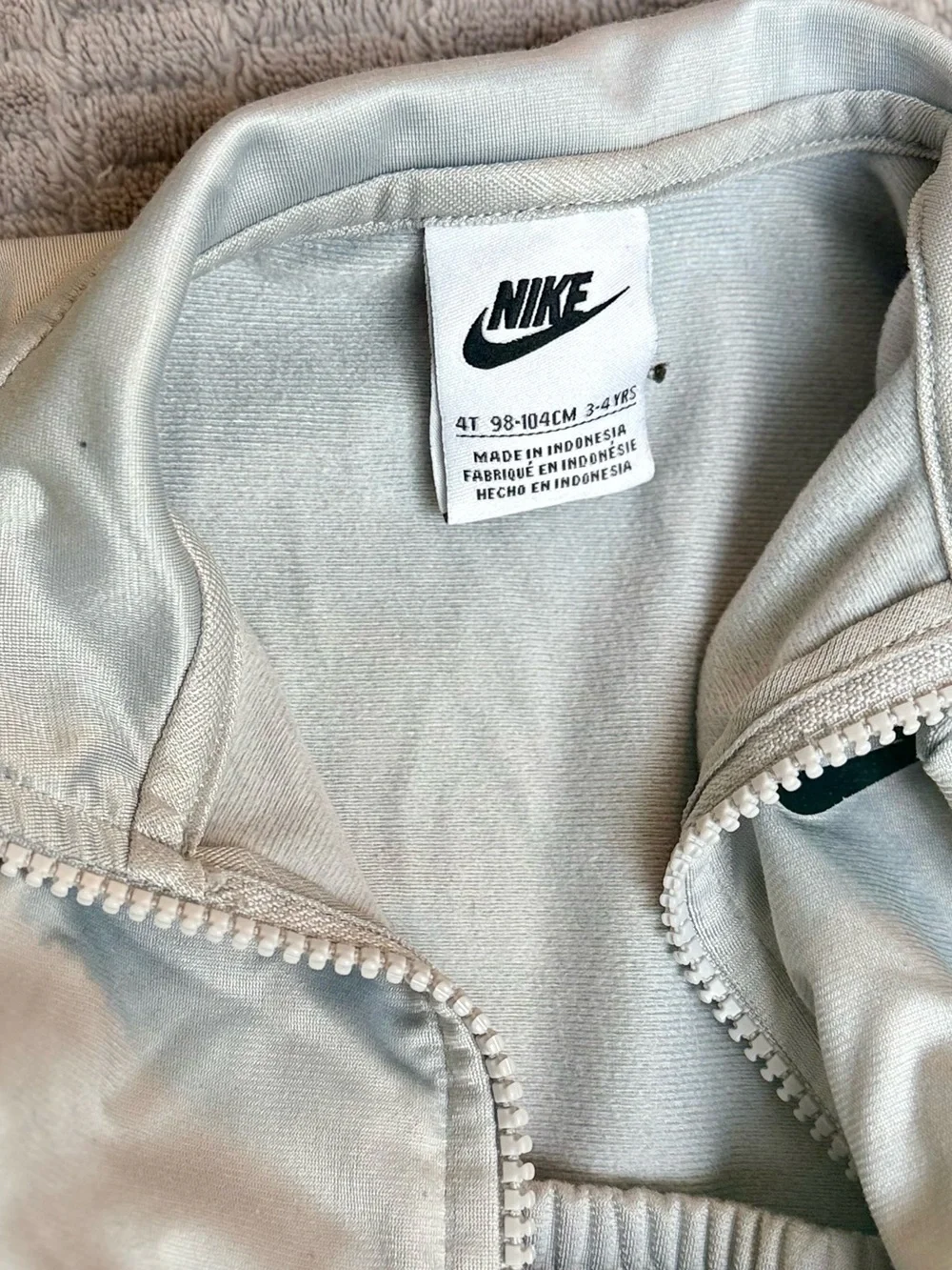 Nike Light Gray Kids Zip Jacket and pants